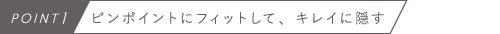 POINT1　ピンポイントにフィットして、キレイに隠す